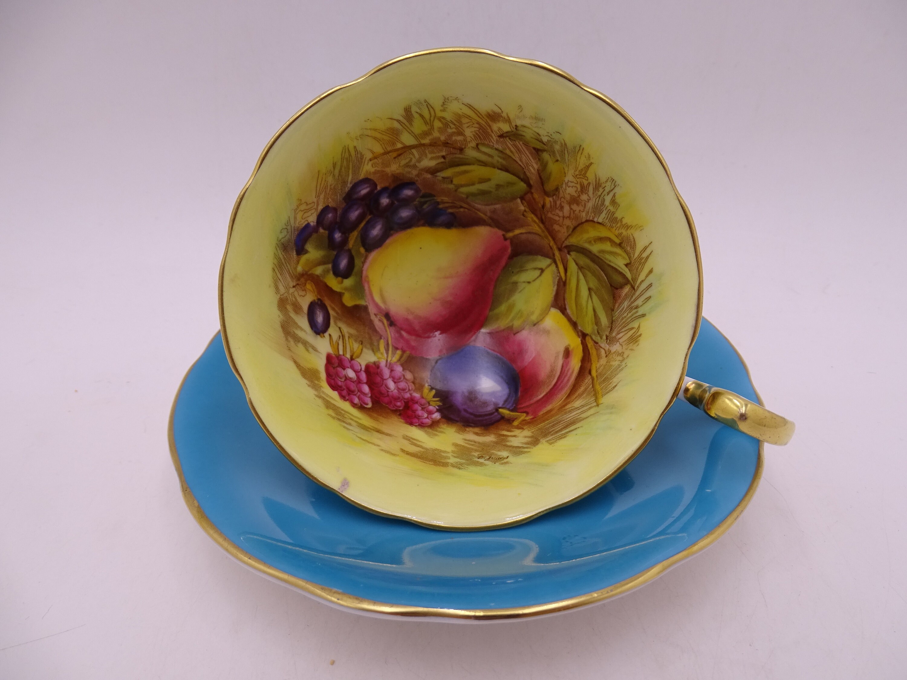 AYNSLEY カップ&ソーサー England 6 Vintage Aynsley Bone China England Cup & Saucer Set Olive