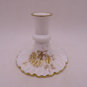 Vintage Hammersley & Co English Bone China Gold Floral H168 Candlestick Candle Holder