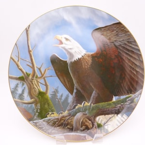 Vintage Larry Toschik &quot;Freedom&#39;s Symbol&quot; Bald Eagle Limited Edition Large Collectible Plate