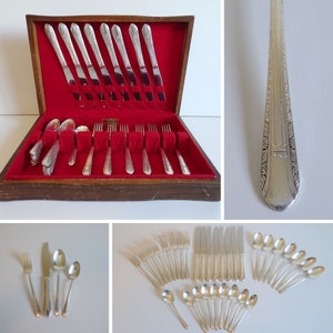 Wm Rogers 1939 Regent Silverplate 33 Piece Silverplate Service for 8 Flatware Set with 5 Piece Place Setting - No Monogram