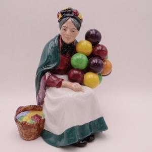 Vintage English Bone China Royal Doulton Figurine HN 1315 &quot;The Balloon Old Seller&quot; Figurine Retired