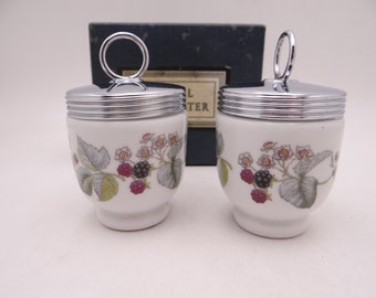 Vintage Pair Standard size Set of 2  &quot;Lavinia&quot; Royal Worcester Egg Coddlers in Original Box