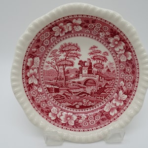 Vintage Spode Made in England "Spode Tower" Pink Coupe Cereal Bowl