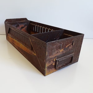 Vintage Rusted Metal Storage Box - Industrial Decor - Loft Decor - Farmhouse Decor - Rustic Storage - Rustic Decor