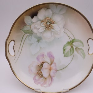 Vintage 1900s Hand Embellished Erdmann Schlegelmilch Prussia Germany Cake or Serving Plate