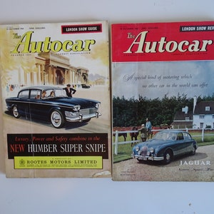 Original 1960 October Autocar Motoring Car Magazine Earls Court London Car Show Guide and Review Magazines