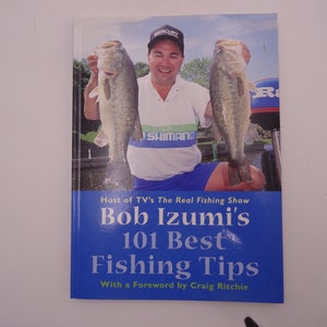 Vintage Softcover Fishing Book &quot;Bob Izumi&#39;s 101 Best Fishing Tips&quot;