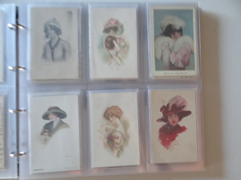 Set of 129 Antique Vintage Victorian Fashion and Souvenir Postcards