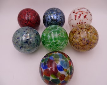 Large Vintage Hand Blown Decorative Glass Balls Bowl Fillers Decorative Balls Paperweights