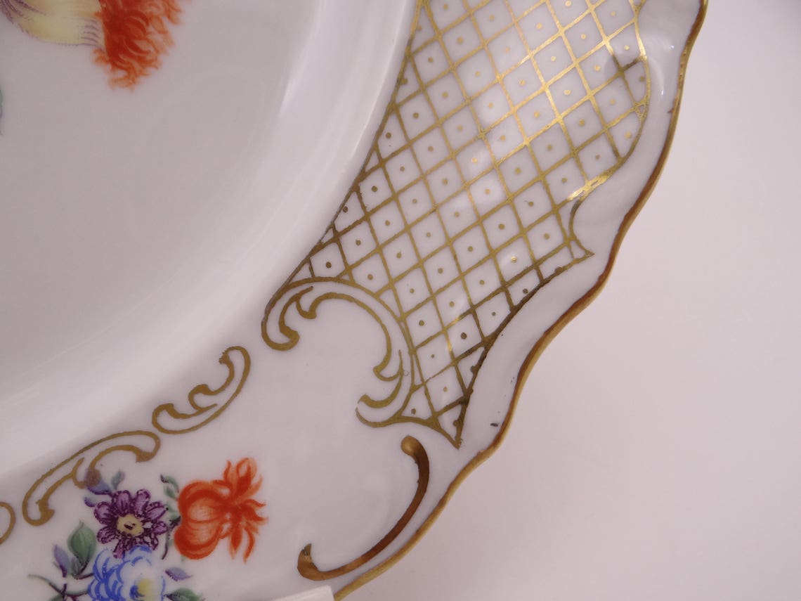 Vintage Schumann Bavaria US Zone Embossed Floral Plate Etsy