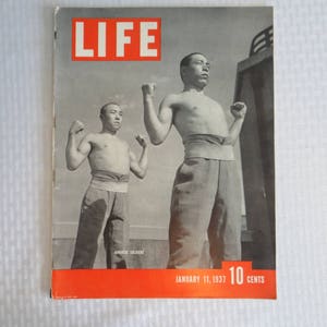 Vintage 1937 Life Magazine January 11,  Japanese Soldiers - Womens Rights - Birth Control