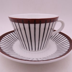 Mid Century Vintage Gustavsberg Stig Larsen &quot;Spisa Ribb&quot; Demitasse Cappuccino Espresso Teacup and Saucer set Charming Tea Cup - 10 available