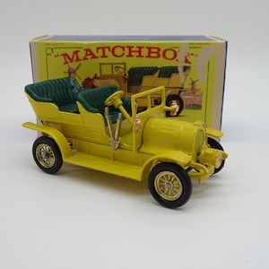 MIB 1960s Vintage Matchbox Lesney Y-16 Models of Yesteryear Yellow Spyker Veteran Automobile Diecast Car in Original Box