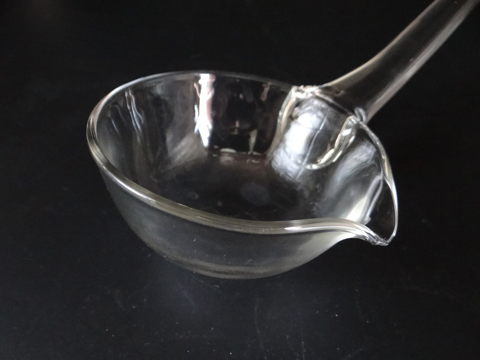 Vintage Hand Blown Clear Glass Punch Bowl Ladle a 11.5 Etsy