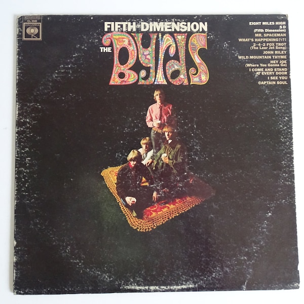 Rare Mono 1966 Columbia Records The Byrds "Fifth Dimension" CL 2549 Vinyl LP Record Album Folk Rock Psychedelic Rock