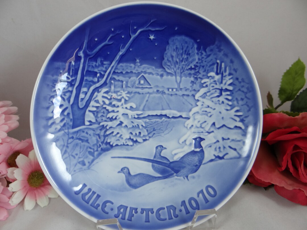 1970 Bing and Grondahl B G Christmas Collector Plate Pheasants in the