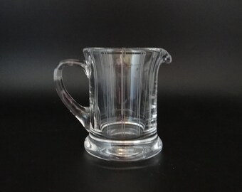 Vintage Cut Crystal Creamer and Sugar Set with a Pinstripe Design an Elegant Serving Set