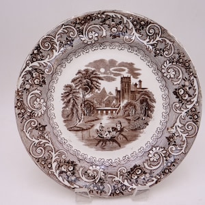 c1750 to 1850 Antique English Bone China Canal Scene Early Transferware Plate