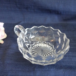 Fostoria American Clear Glass Handled Nappy - Vintage Fostoria Glass Nappy - Candy Dish - Bon Bon Dish - Trinket Dish