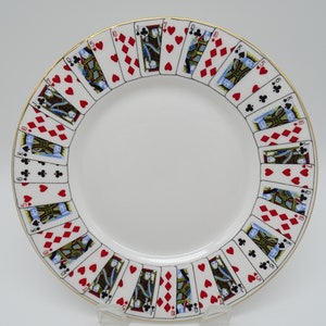 Vintage Made for Tiffany English Bone China Elizabethan Playing Card Salater - Dostępne 4 sztuki