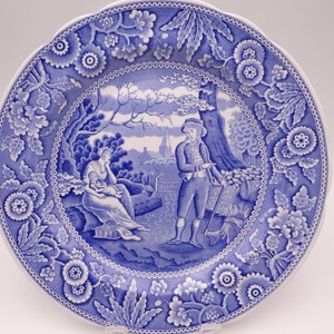Vintage Spode Blue Room Collection Blue and White Dinner Plate &quot;Woodman&quot;