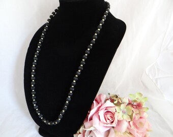 Long Lovely and Versatile Black Satin Necklace - So Pretty