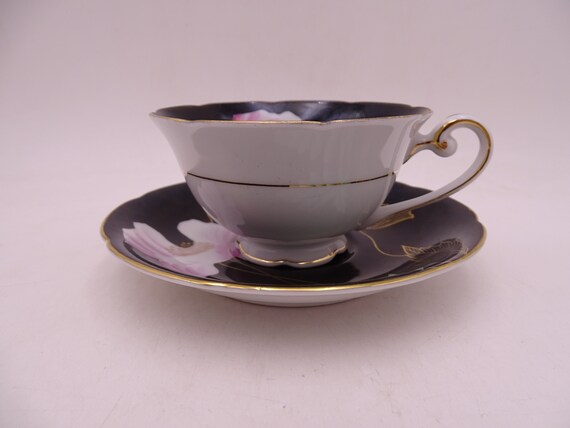 Spectacular Hand Painted Vintage Occupied Japan Black and