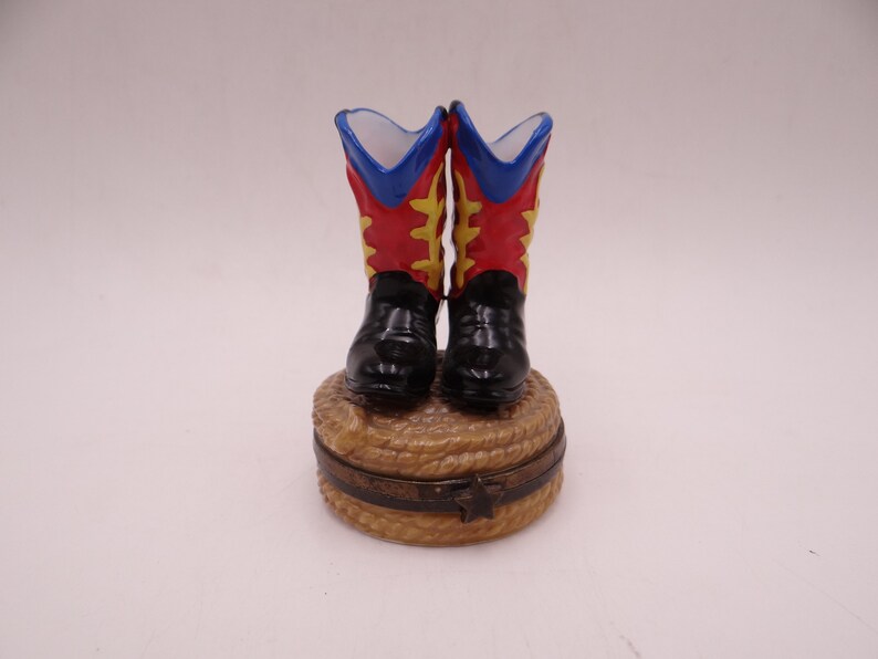 Vintage Cowboy Boots Trinket Box or Pill Box