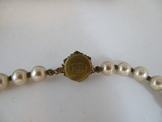 Signed Miriam Haskell Rhinestone and Faux Baroque… - image 9