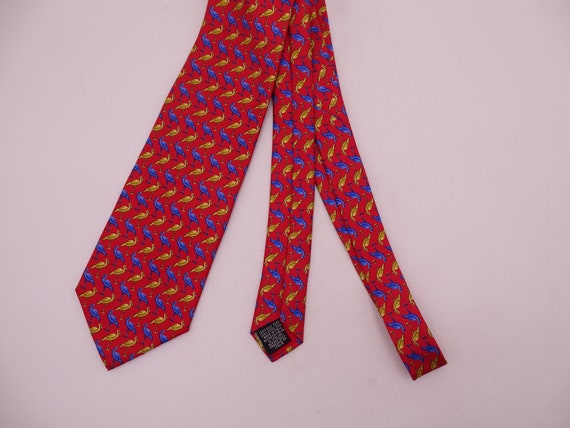 Silk Windsor Collection Italian Flamingo Tie 100%… - image 2