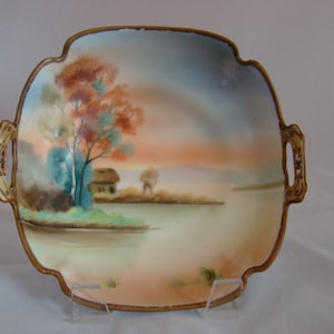 Vintage Hand Pained Nippon Small Serving Bowl or Dish with Moriage Beadwork c1911 - 1920