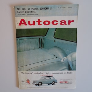 Original 1963 July 19 Autocar Motoring Car Magazine Plymouth Fury Road Test