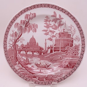 Vintage Spode Archive Collection Cranberry Dinner Plate &quot;Rome&quot;