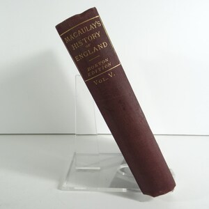 1856 Macaulay&#39;s History of England Vol V Hardcover Book  - Boston Edition