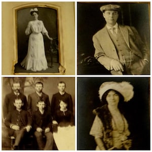 Ende 1800 bis Anfang 1900 Fotoalbum mit Foto Mode Art Deco Victoian Hochzeitshaus Fotos - Los Angeles Iowa - Nostalgie