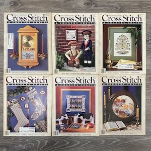 1988 magazines de point de croix et d&#39;artisanat country - au choix - grilles de motifs couleurs - une année de motifs disponibles