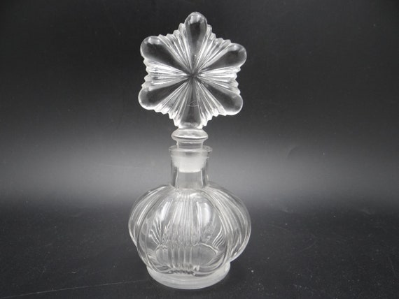 1930s Vintage Round Glass Perfume Bottle Cologne … - image 1