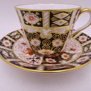 Vintage Royal Crown Derby English Bone China Imari 2451 Teacup and Saucer Set - 5 Available