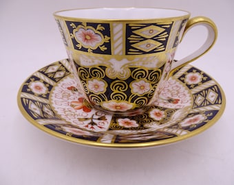 Vintage Royal Crown Derby English Bone China Imari 2451 Teacup and Saucer Set - 5 Available