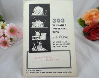 1954 303 Valuable Household Tips 2nd Volume Pamphlet