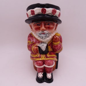 Grote c1960s Shorter & Sons Staffordshire Engeland Porselein &quot;Beefeater&quot; Toby Character Kruik Mok