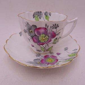 Vintage Victoria C&E English Bone China Hand Painted  Teacup and Saucer Tea Cup 703