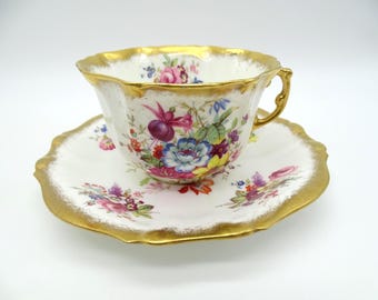 Vintage Hammersley & Co English Bone China "Lady Patricia" Teacup and Saucer set Signed F. Howard Charming English Tea Cup