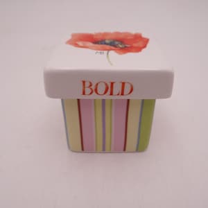 Vintage Red Orchid Gift Box Marjolein Bastin Trinket Box or Pill Box or Ring Box