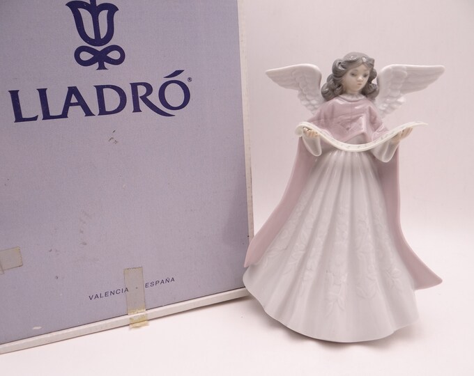 Superb Lladro Christmas Tree Topper Pink Singer Angel Figurine Etsy