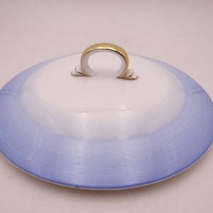 1940s Vintage Shelley English Bone China &quot;Blue Swirls&quot; Replacement Vegetable or Serving Bowl Lid 12877