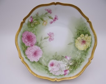 1920s Vintage PT Bavaria Tirschenreuth Hand Decorated Fruit or Serving Bowl