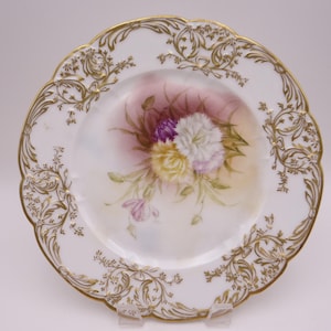 1920s Vintage L. W. Levy & Co Hand Painted Limoges France Artist Signed Factory Decorated Plate - Stunning Amazing