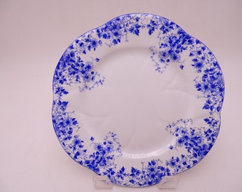 1950s Vintage Shelley English Bone China "Dainty Blue" Dessert or Pie Plate - 4 Available