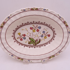 1950s Vintage English Bone China Spode Made in England "Cowslip" 10" Oval Vegetable Bowl